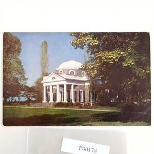 Vtg Monticello Thomas Jefferson Postcard Charlottesville Virginia 1952 Photo
